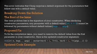 How To Fix Missing Default Argument On Parameter Args With Clang