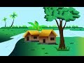 scenery drawing for kid in illustrator- Speed Art !! Digital Painting