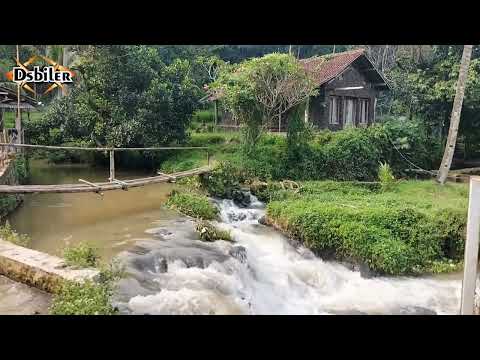 Unik!!Rumah batu di pinggir sungai,air cur cor di pedesaan Jawa barat
