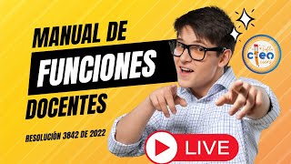 Manual De Funciones Docentes - Resolución 3842 De 2022