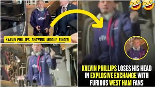 🤣🤣 West ham's KALVIN PHILLIPS showing MIDDLE FINGER to fans who called him ‘usel