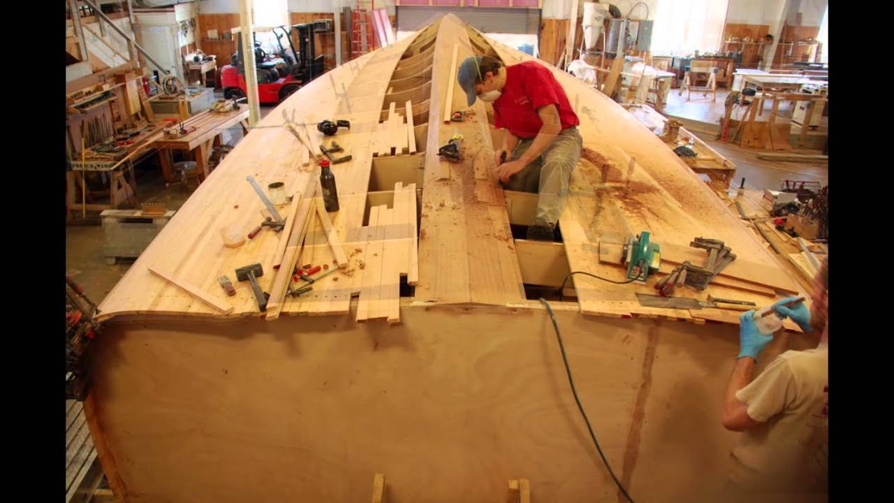 Time Lapse of Cold-Molded Wooden Boat Building - Stage 1 - YouTube