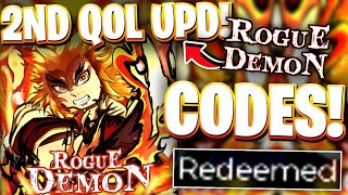 2Nd Qol Upd All New 2Nd Qol Update Codes For Rogue Demon Roblox Rogue Demon Codes