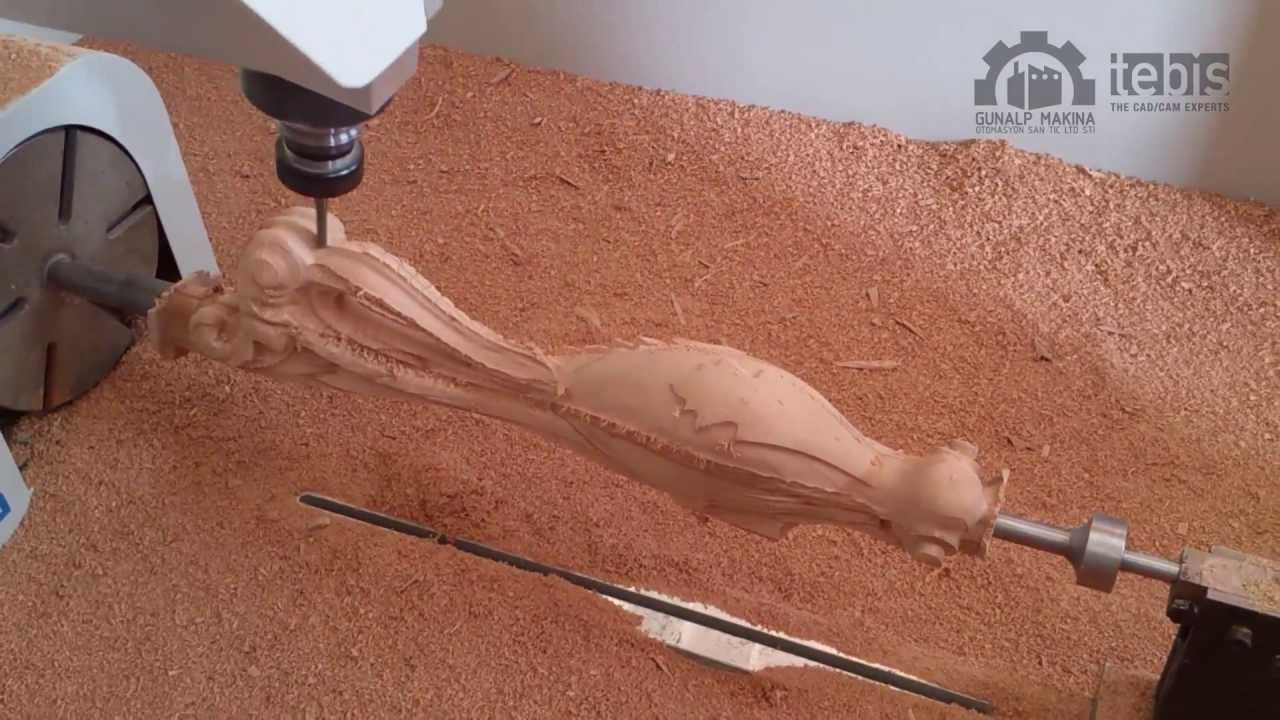 axis- cnc wood carving machine - 5 eksen cnc ahsap lükens ayak oyma ...
