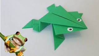 KAĞITTAN ZIPLAYAN KURBAĞA  YAPMAK / Kolay Origami / Kağıttan yapılabilecekler
