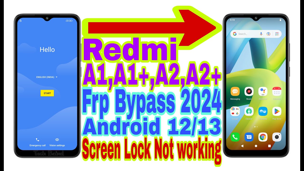 Redmi A1,A1+,A2,A2+ Android 12/13/1 Click Frp Redmi A1,A1+,A2,A2+ Android 12/13/1 Click Frp