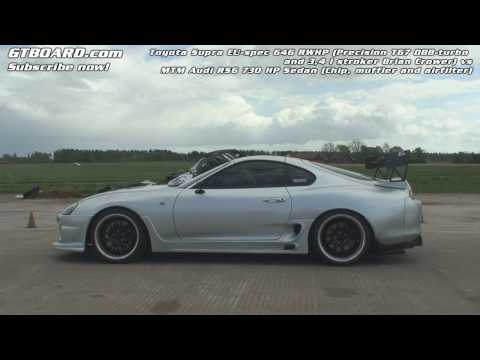 HD Toyota Supra 646 RWHP vs MTM Audi RS6 Sedan GTBOARDcom Video