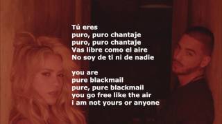 Shakira ft. Maluma - Chantaje - English Lyrics - Lyrics Spanish English - Englis
