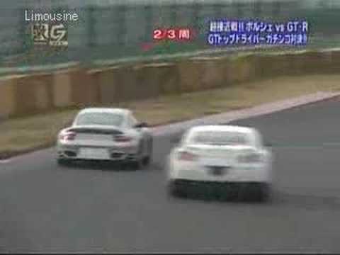 Nissan GTR R35 Stock owned by Mine's VS Porsche 997 Turbo at Tsukuba