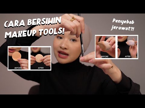 HOW I CLEAN MY BRUSH, SPONGE, PUFF, ETC| CARA BERSIHIN MAKEUP TOOLS | Kiara Leswara - YouTube