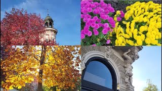 Beautiful Autumn In The Vršac City Park. Old Graceful Architecture. Serbia. Vrsac