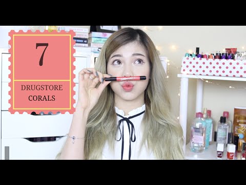 7 THỎI SON SAN HÔ GIÁ RẺ & CHẤT LƯỢNG / TOP 7 DRUGSTORE CORAL LIPSTICKS