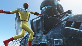Fallout 4 Mods "ONE PUNCH MAN VS LIBERTY PRIME" (Fallout 4 One Punch Funny Moments Compilation)