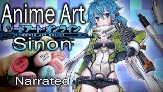 ~ Anime Art ~ Sinon SAO DRAWING (Narrated)