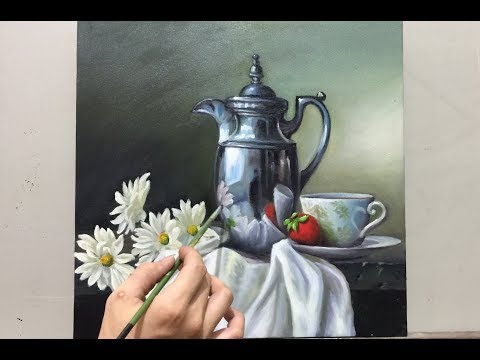 Cách người tây vẽ tĩnh vật bình cổ sơn dầu, đơn giản nhưng rất đẹp