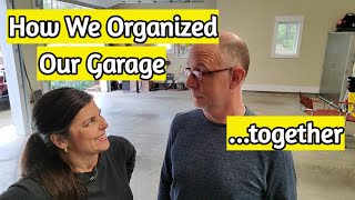 Time to Get the Garage Organized - with a track/rail system and cabinets