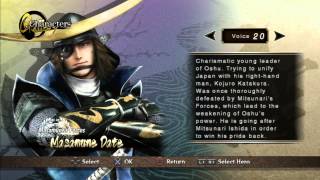 Sengoku Basara Samurai Heroes - All Playable Character Voices English Dub Hd