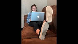 Delaney Ahern Takes Her Shoes And Socks Off.