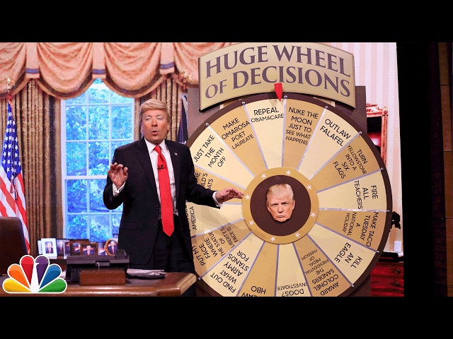 Trump Unveils Huge Wheel Of Decisions - Video