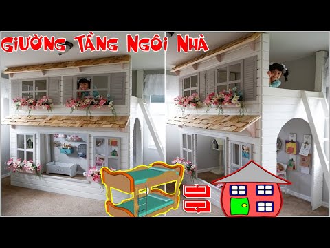 Giường tầng ngôi nhà - Mẫu Giường Tầng Trẻ Em Hot Nhất