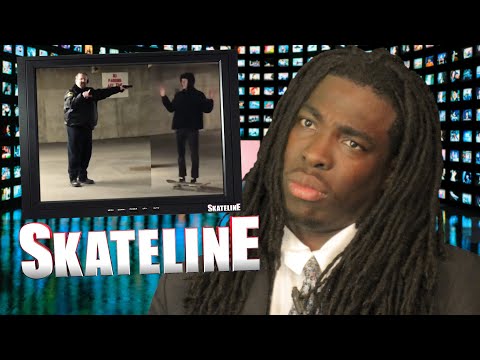 SKATELINE - Shane Oneill XAE A-12, Milton Martinez, Cop Pulls Gun On Skaters, David Gravette