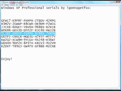 Ключи для Windows XP Professional SP3 Crack Каталог файлов.