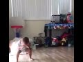 Baby lifting weight then SCREAMS (Not Mine)