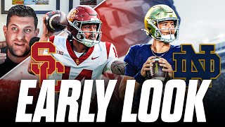 Première Ligne  Usc À Notre Dame Trojans Contre Fighting Irish  Nd Cherche À Conserver Ses Es...