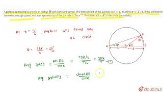 A Particle Is Moving In A Circle Of Radius R With Constant Speed. The Time Period Of The Particle