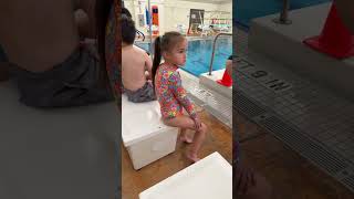 Cute Girl Goes To Her Summer Swimming Lesson