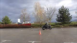 Pilotage Moto Pluie Freinage Demi tour et slalom maniabilité sportive 09/12/2018