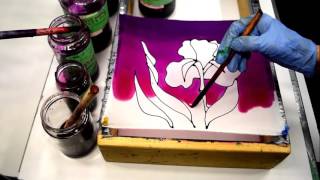 THE IRIS Part 2 Silk Painting Background Blending Technique