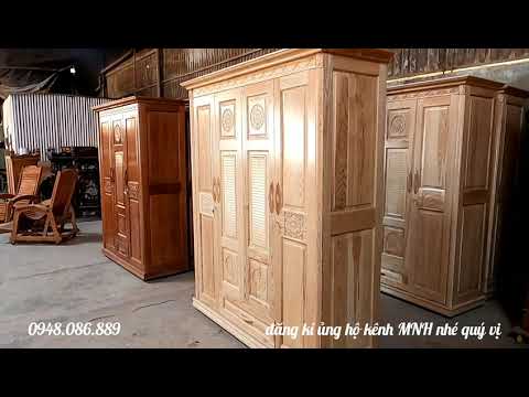 Tủ áo gỗ Sồi Nga 3 và 4 cánh giá rẻ tận xưởng Mộc Nam Huy