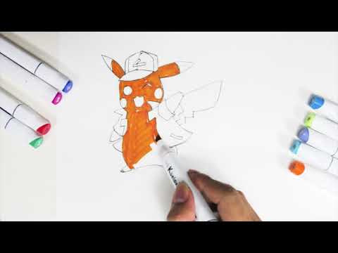 Hướng dẫn vẽ và tô màu Pokemon- Pikacu