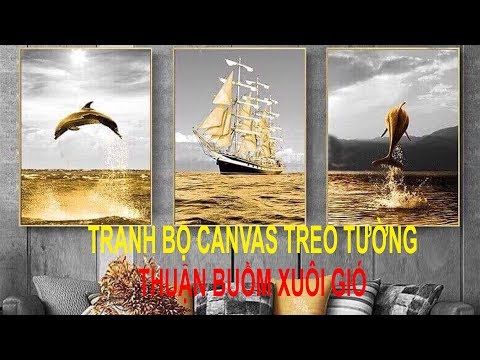 Tranh Bộ Treo Tường Thuyền Buồn Và Cá Heo|EdecoShop