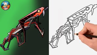 FREE FIRE DRAWING MP40 COBRA EVOLUTIONARY - HOW TO DRAW FREE FIRE - Gambar Free 