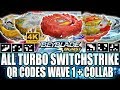 ALL QR CODES TURBO SWITCHSTRIKE WAVE 1 + RED REGULUS! BEYBLADE BURST TURBO APP QR CODES