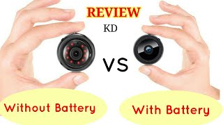{HINDI}Mini hd wifi camera with battery Vs without battery who is best? call 982