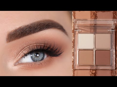 My Go-To Everyday Eyeshadow Look Using Only 1 Brush! | ColourPop Free to Be Quad - YouTube