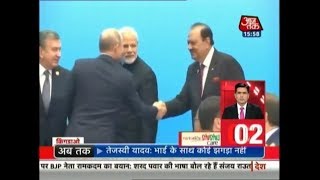 PM Modi Meets Pak President Mamnoon Hussain During SCO Summit; Shakes Hands | Nonstop 100