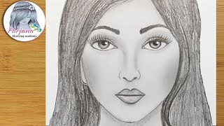 How to draw face for Beginners/ EASY WAY TO DRAW A GIRL FACE