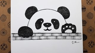 Çok Kolay Panda Resmi Adım Adım Nasıl Çizilir, Kolay Karakalem Çizimleri, Çizim 