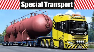 Special Transport Dar Yollarda Eskort Eşli̇ği̇nde Çok Ağir Yük Ets2 Promods 1.46