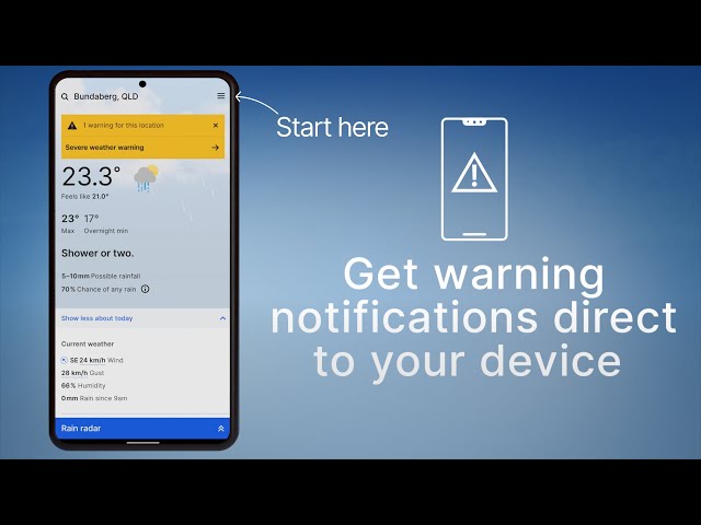 Watch Enable warning notifications for the BOM Weather app on YouTube.