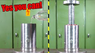 Can You Compress Water With Hydraulic Press Using 2000 Bars / 29 000 Psi Of Pressure?