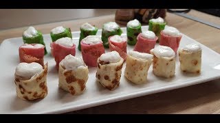 Цветные блинчики с творогом Цветные блинчики с творогом