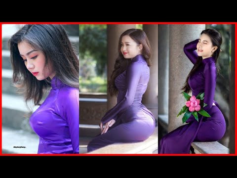 Áo Dài Tím - Girl Xinh Áo Dài Việt Nam 2021 - Những Mẫu Áo Dài Đẹp p19