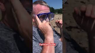 Farticles Stink Pretend Farting With A Snorkel Mask On The Beach
