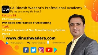 Lecture 34 - 7 A Final Account of Non Manufacturing Entities - Part 3 - CA Foundation - Accounts