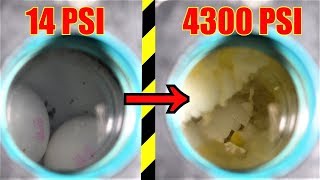 Crushing Eggs with High Pressure Chamber | 300 Bars/4300 Psi !!